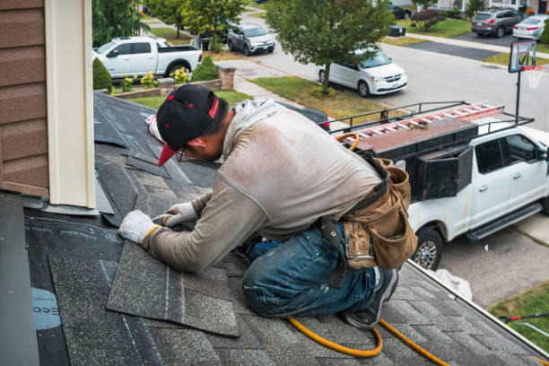 Professional Roof Replacement technician working in Rumsey, CA
